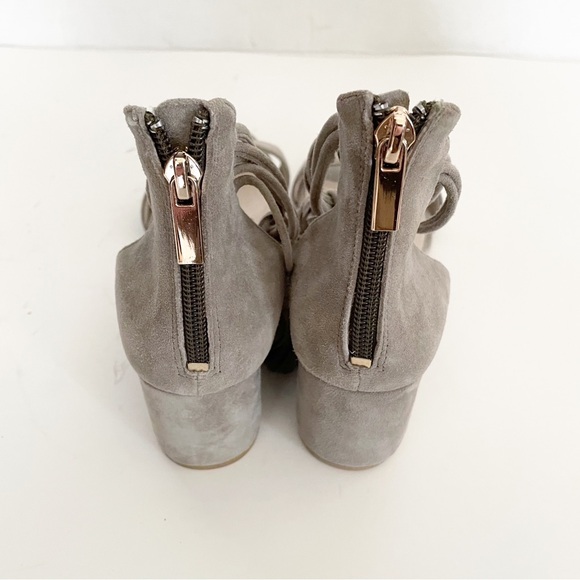 REVOLVE x RAYE Carlie Suede Ankle Wrap Beige Heeled Sandal size 7.5 - Picture 5 of 13